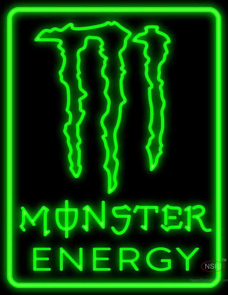 monsters sign Monster Energy with Border Neon Sign