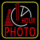 1 Hour Photo With Clock Icon Handmade Art Neon Sign