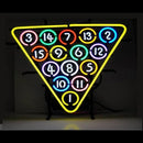 15 Ball Billiards Pool Handmade Art Neon Sign