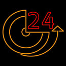 24 Hour Clock Handmade Art Neon Sign