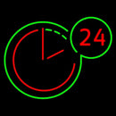 24 Hours Clock Handmade Art Neon Sign