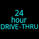 24 Hours Double Stroke Drive Thru Handmade Art Neon Sign