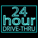 24 Hours Double Stroke Drive Thru Handmade Art Neon Sign