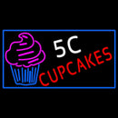 5c Cupcakes Neon With Blue Border Sign Handmade Art Neon Sign