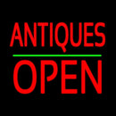 Antiques Block Open Green Line Handmade Art Neon Sign