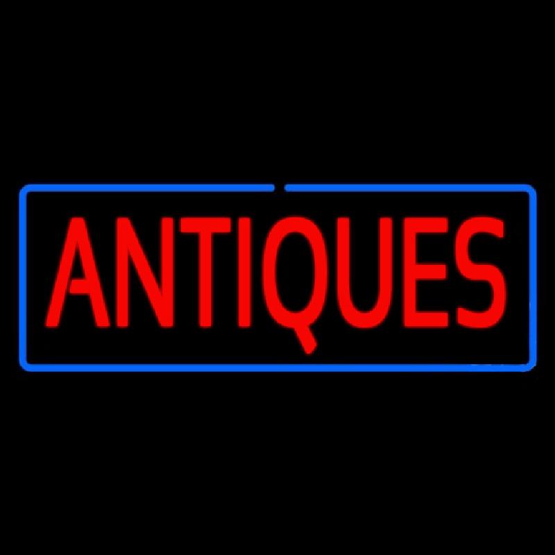 Antiques With Border Handmade Art Neon Sign