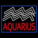 Aquarius Zodiac Blue Border Handmade Art Neon Sign