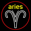 Aries Yellow Zodiac Border Red Handmade Art Neon Sign