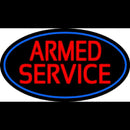 Armed Service With Blue Round Handmade Art Neon Sign
