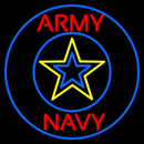 Army And Navy With Blue Round Handmade Art Neon Sign
