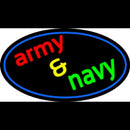 Army And Navy With Blue Round Handmade Art Neon Sign