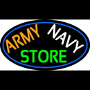 Army Navy Store With Blue Border Handmade Art Neon Sign