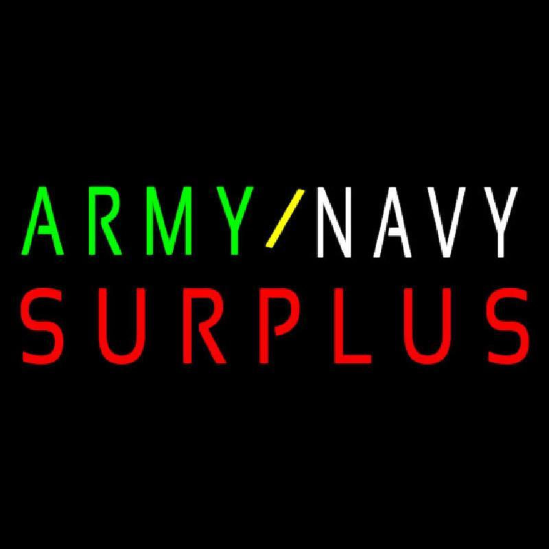 Army Navy Surplus Handmade Art Neon Sign