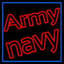 Army Navy With Blue Border Handmade Art Neon Sign