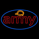 Army With Blue Round Handmade Art Neon Sign