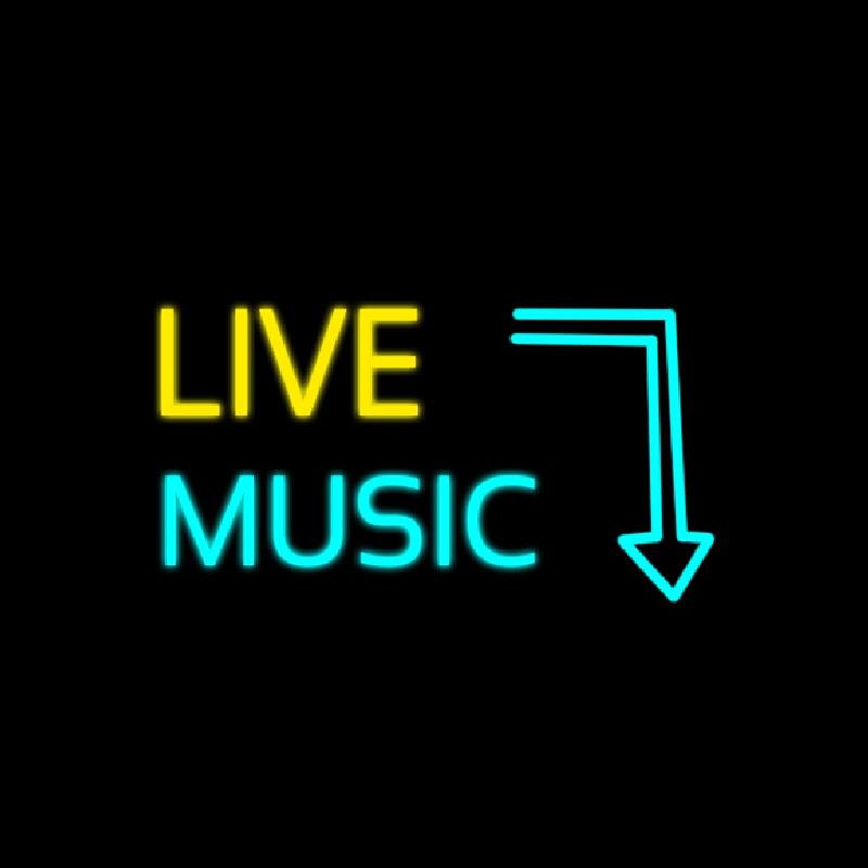 Arrow Live Music Handmade Art Neon Sign