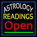 Astrology Readings Open And Blue Border Handmade Art Neon Sign