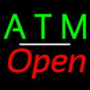 Atm Open White Line Handmade Art Neon Sign