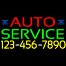 Auto Service With Phone Number Handmade Art Neon Sign