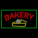 Bakery Logo Rectangle Green Handmade Art Neon Sign