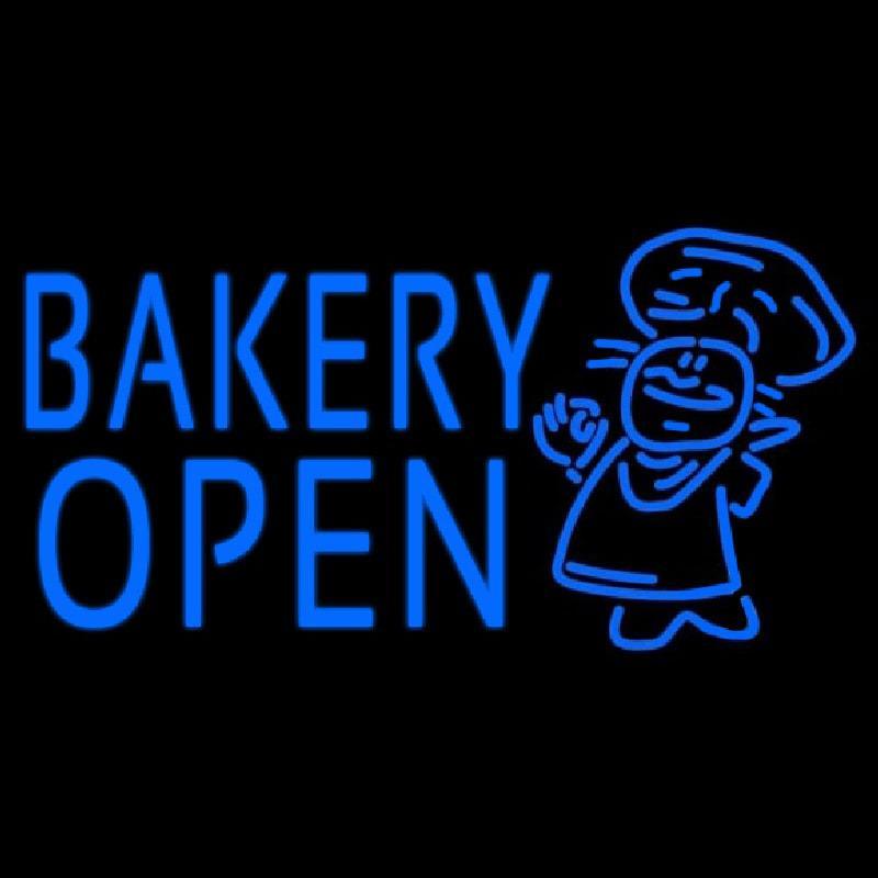 Bakery Open With Man Handmade Art Neon Sign