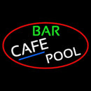 Bar Cafe Pool Oval With Red Border Handmade Art Neon Sign