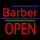 Barber Block Open Green Line Handmade Art Neon Sign