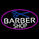Barber Shop And Scissor With Pink Border Handmade Art Neon Sign