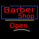 Barber Shop Blue Border Open Handmade Art Neon Sign