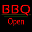 Bbq Open White Line Handmade Art Neon Sign