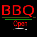 Bbq Open Yellow Line Handmade Art Neon Sign
