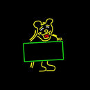 Bear With Sign Board Handmade Art Neon Sign
