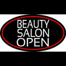 Beauty Salon Open Oval With Red Border Handmade Art Neon Sign