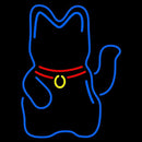 Beckoning Cat Handmade Art Neon Sign