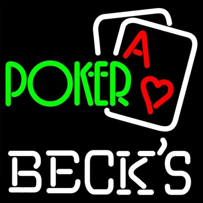 Becks Green PokerBeer Sign Handmade Art Neon Sign