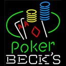Becks Poker Ace Coin Table Beer Sign Handmade Art Neon Sign