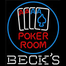 Becks Poker Room Beer Sign Handmade Art Neon Sign