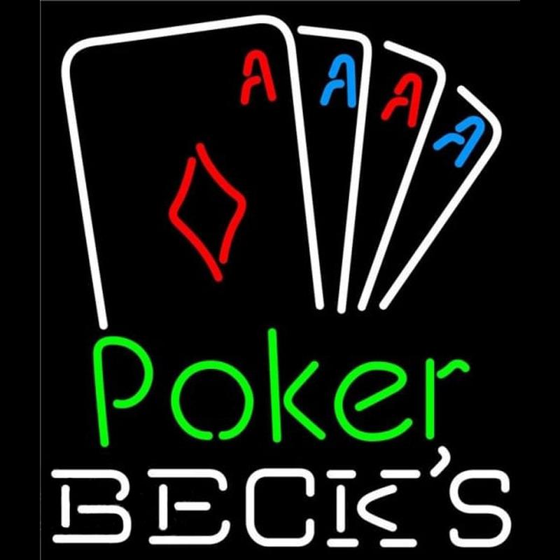 Becks Poker Tournament Beer Sign Handmade Art Neon Sign