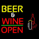Beer And Wine With Bottle Open Handmade Art Neon Sign
