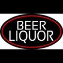 Beer Liquor Oval With Red Border Handmade Art Neon Sign