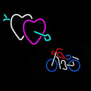 Bike With Heart Logo Handmade Art Neon Sign