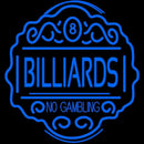 Billiards No Gambling Handmade Art Neon Sign