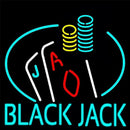 Blackjack With Playing Card Handmade Art Neon Sign
