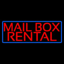 Block Mail Box Rental Blue Border Handmade Art Neon Sign