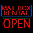 Block Mail Box Rental Blue Border With Open 1 Handmade Art Neon Sign