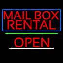 Block Mail Box Rental Blue Border With Open 2 Handmade Art Neon Sign