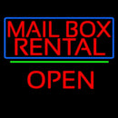 Block Mail Box Rental Blue Border With Open 3 Handmade Art Neon Sign