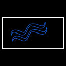Blue Aquarius Logo White Border Handmade Art Neon Sign
