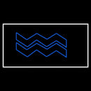 Blue Aquarius White Border Handmade Art Neon Sign