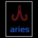 Blue Aries White Border Handmade Art Neon Sign